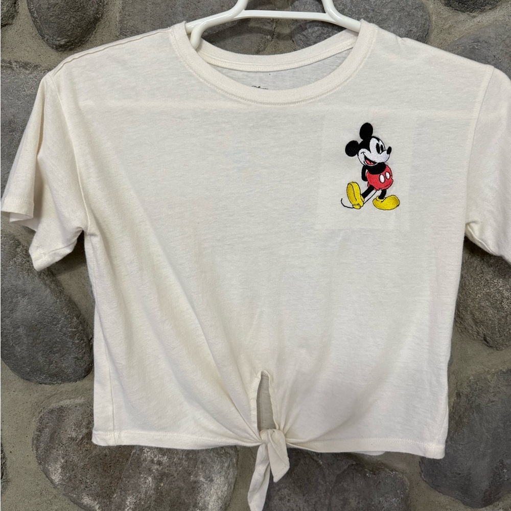 Disney Mickey Mouse & Friends Crop Top Front Tie T-Shirt size Medium